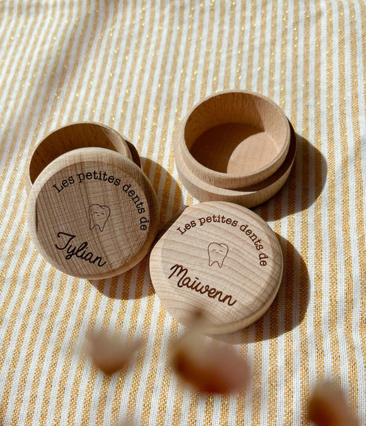 Boîte à dents en bois personnalisée – Souvenir tendre pour enfants