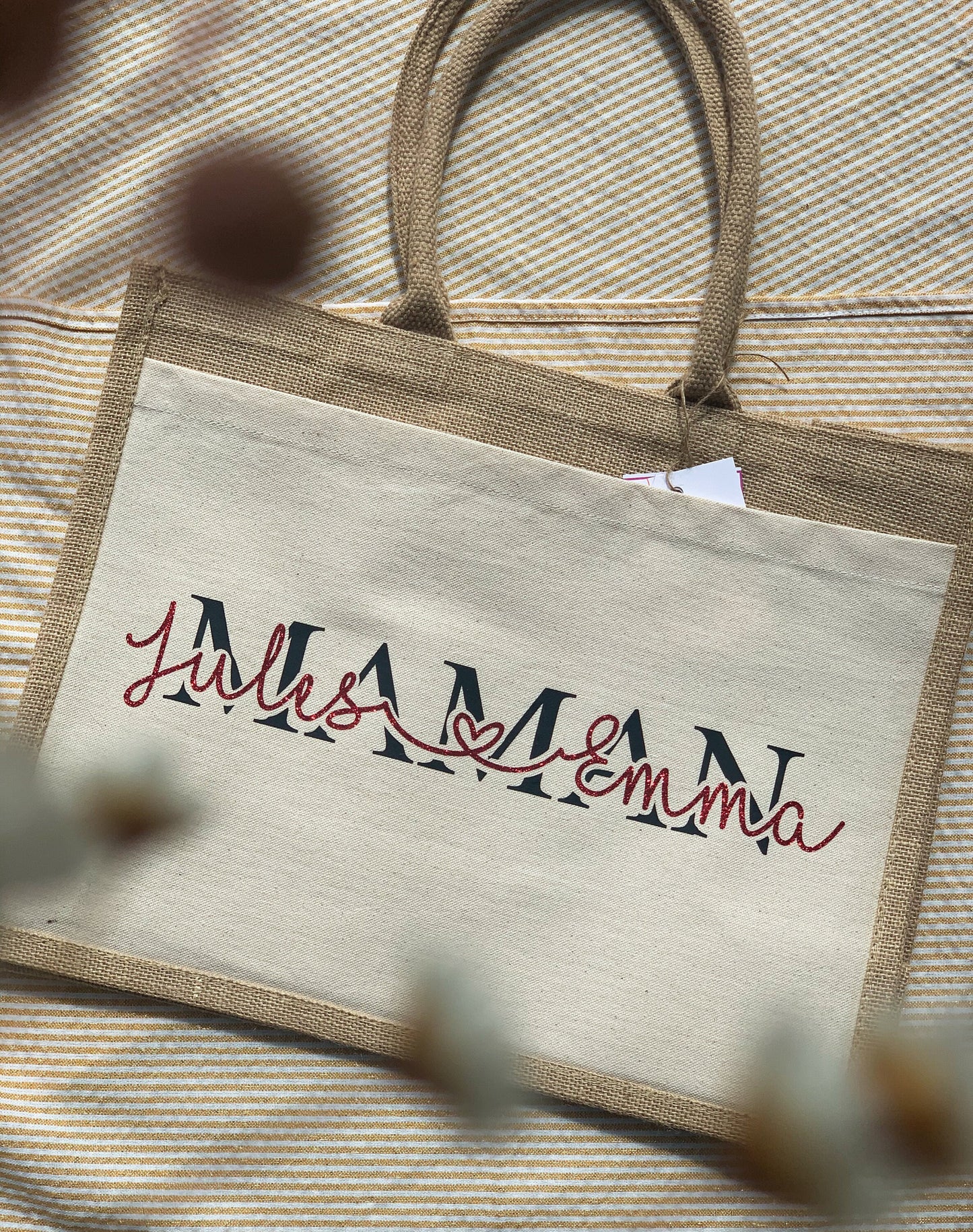 Sac cabas personnalisé en toile de jute– Grand ou petit format