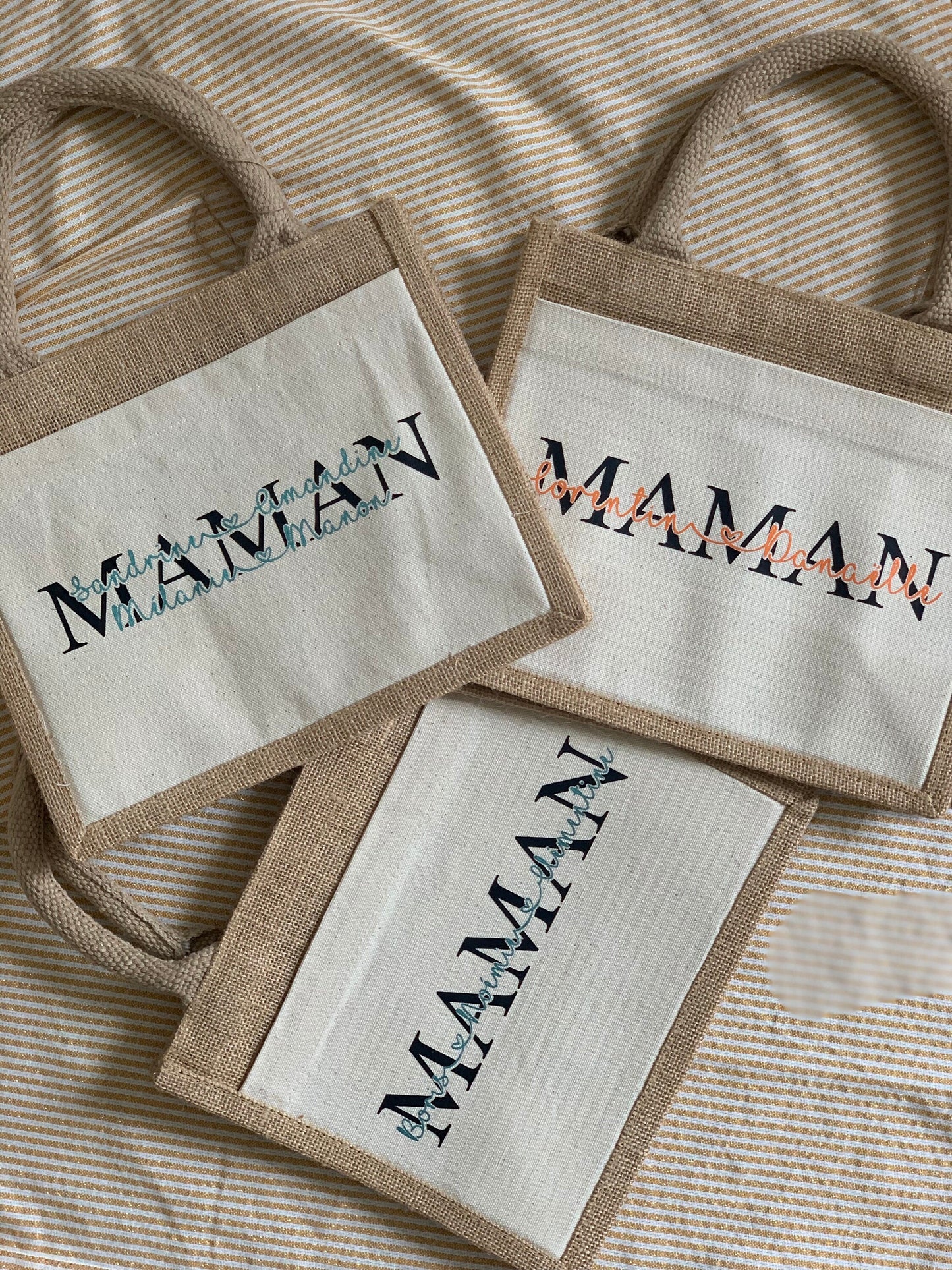 Sac cabas personnalisé en toile de jute– Grand ou petit format